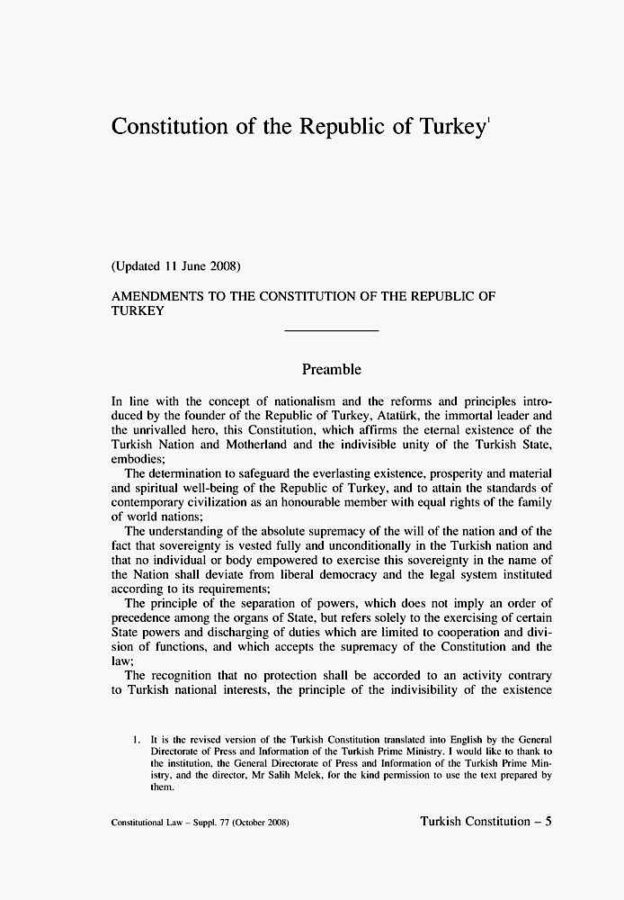evrak - Constitution of the Republic of Turkey